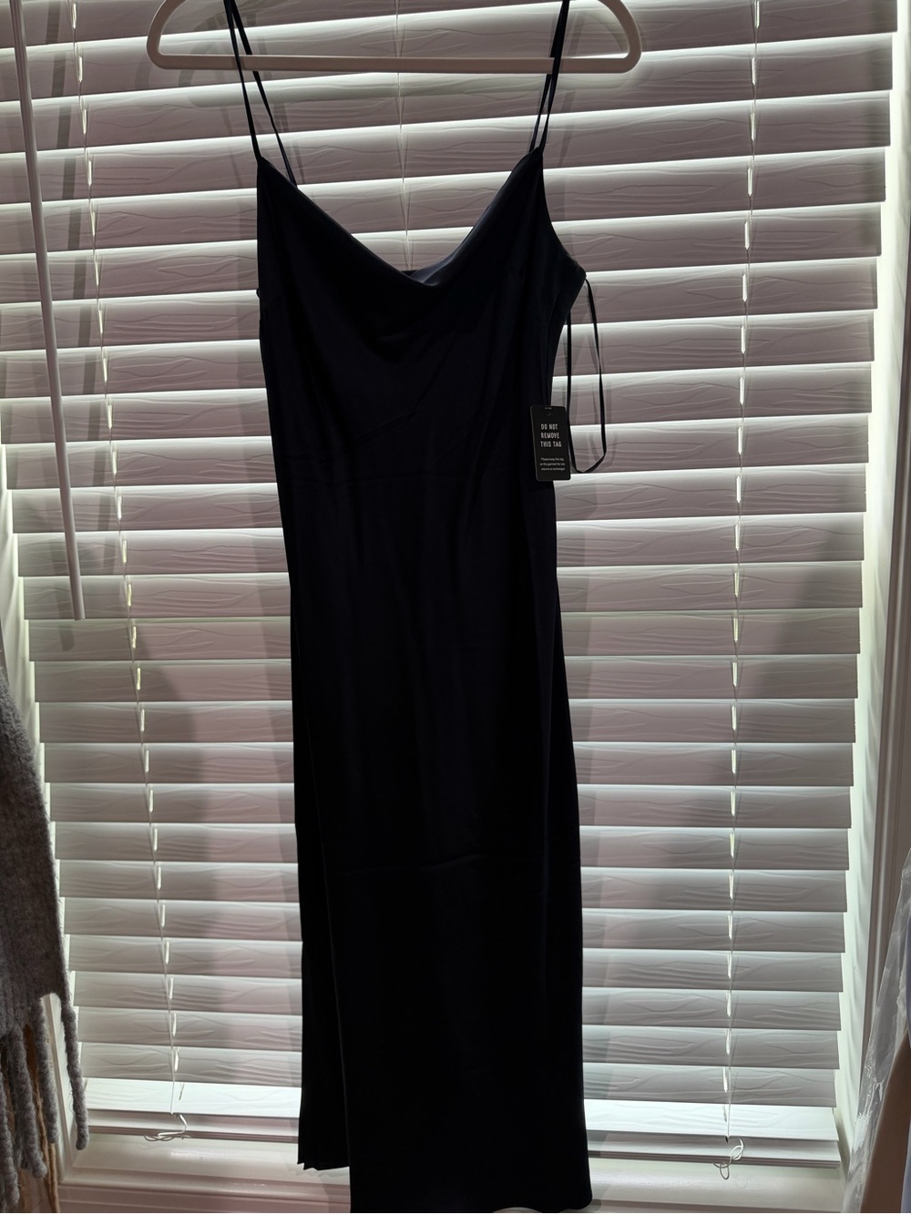 Express navy Cowl Neck Slip Midi Dress